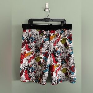 Marvel Swim Trunks Mens Size XL Board Shorts Comic Book Graphic